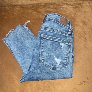Judy Blue Light Blue Distressed Ankle Jeans
